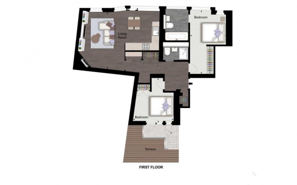 Floor Plan Image for 2 Bedroom Apartment to Rent in Duke Street, London