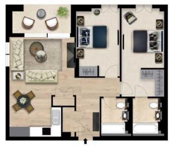 Floor Plan Image for 2 Bedroom Apartment to Rent in Garrett Mansions, West End Gate, London