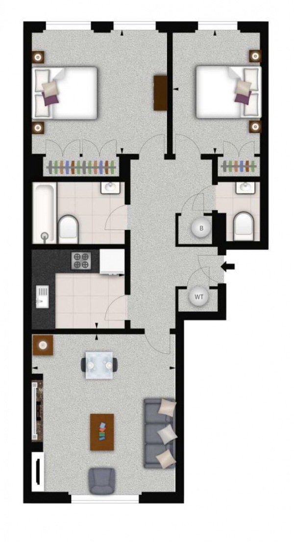 Floor Plan Image for Studio to Rent in Lexham Gardens, London