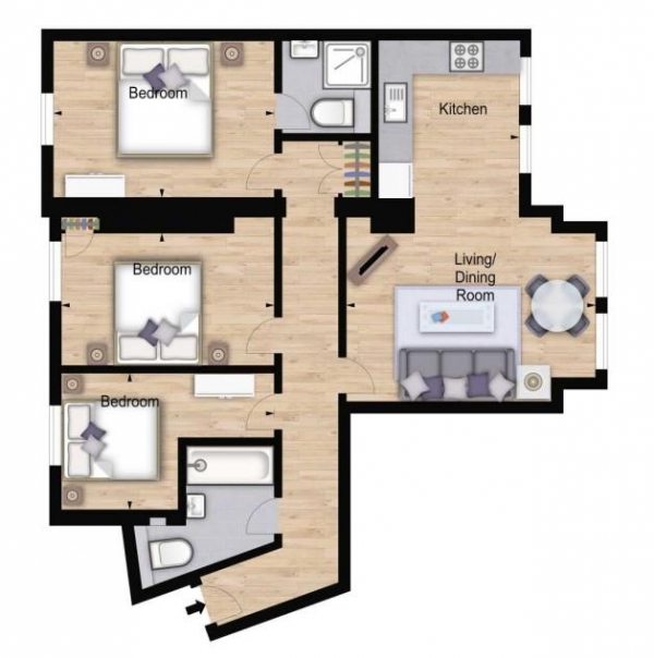 Floor Plan Image for 1 Bedroom Apartment to Rent in Hamlet Gardens, 290 King Street, London