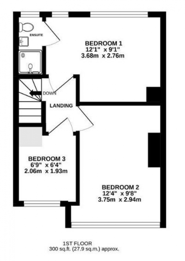 Floor Plan Image for 3 Bedroom Terraced House to Rent in Laburnum Avenue, Hornchurch