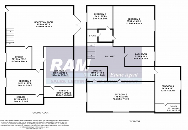 Floor Plan Image for 6 Bedroom Semi-Detached House to Rent in Millhaven Close, Chadwell Heath, Romford