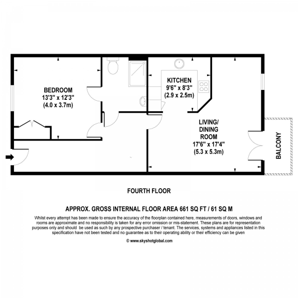 Floor Plan Image for 1 Bedroom Retirement Property for Sale in Lynwood Village, Ascot