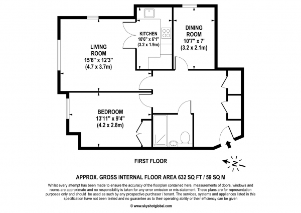 Floor Plan Image for 2 Bedroom Retirement Property for Sale in Academy Gate, Camberley