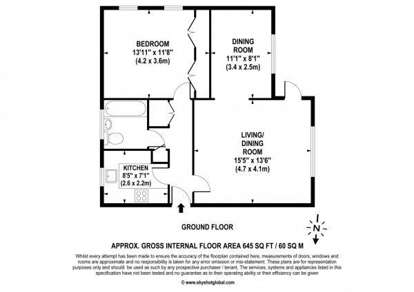 Floor Plan Image for 1 Bedroom Retirement Property for Sale in Clarefield Court, Ascot