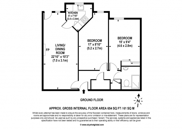 Floor Plan Image for 2 Bedroom Retirement Property for Sale in The Meads, Windsor