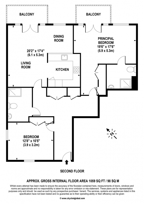 Floor Plan Image for 2 Bedroom Retirement Property for Sale in Rise Road, Ascot