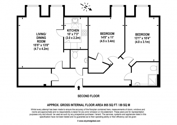 Floor Plan Image for 2 Bedroom Retirement Property for Sale in Dukes Ride, Crowthorne