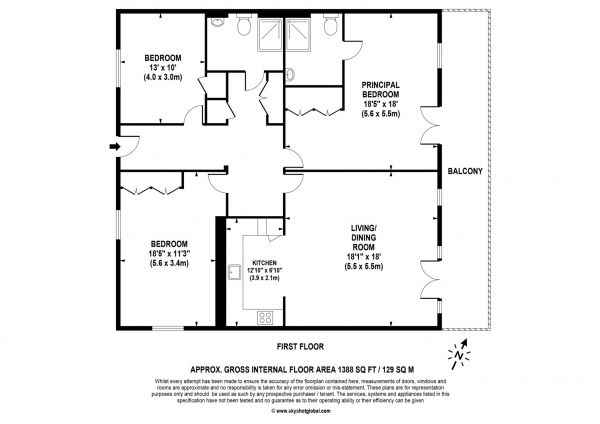 Floor Plan Image for 3 Bedroom Retirement Property for Sale in Lynwood Village, Ascot