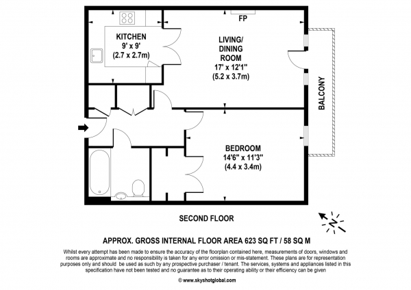 Floor Plan Image for 1 Bedroom Retirement Property for Sale in London Road, Ascot