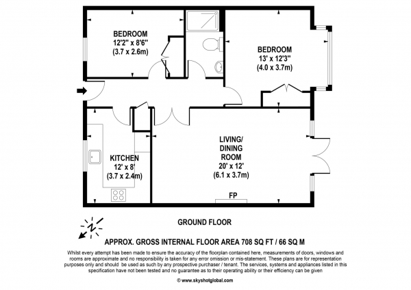 Floor Plan Image for 2 Bedroom Bungalow for Sale in Bagshot Road, Ascot