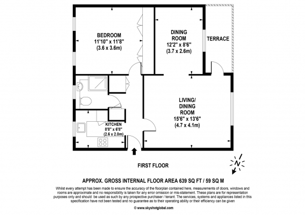 Floor Plan Image for 1 Bedroom Retirement Property for Sale in Clarefield Court, Sunningdale