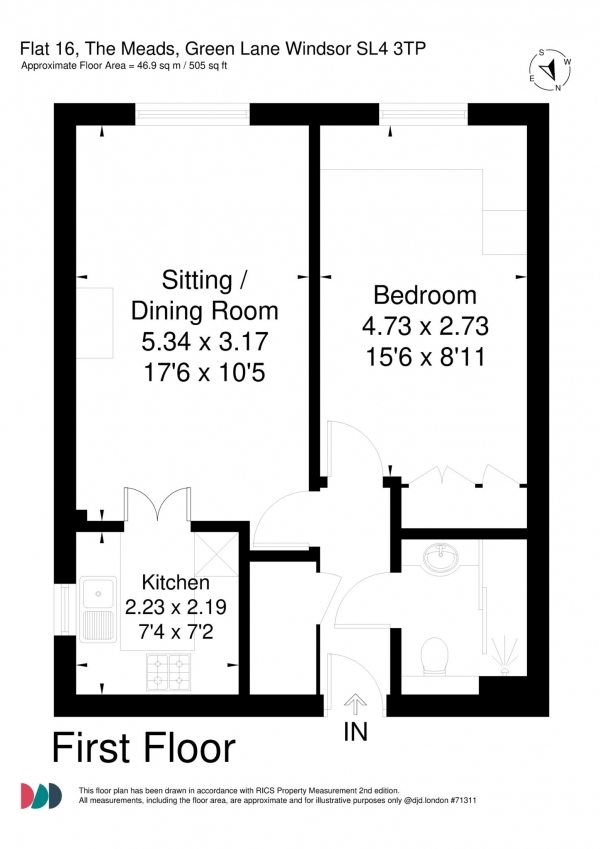 Floor Plan Image for 1 Bedroom Retirement Property for Sale in Green Lane, Windsor