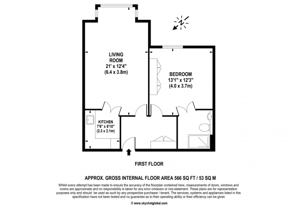 Floor Plan Image for 1 Bedroom Retirement Property for Sale in Hampshire Lake, Yateley