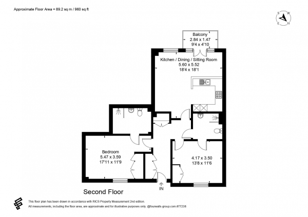 Floor Plan Image for 2 Bedroom Retirement Property for Sale in Rise Road, Ascot