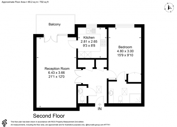 Floor Plan Image for 1 Bedroom Retirement Property for Sale in Redfields Lane, Fleet