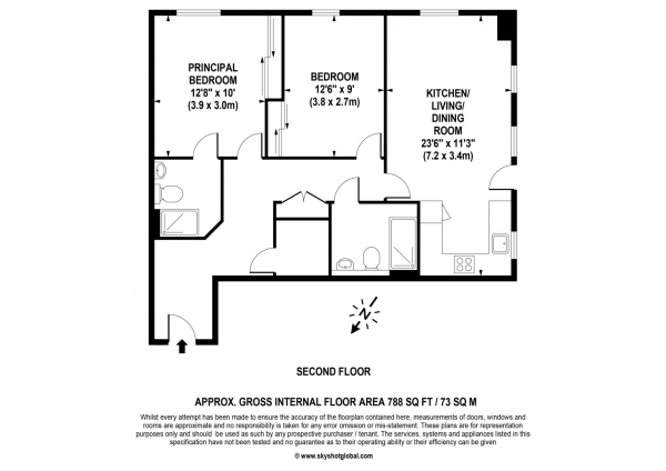 Floor Plan Image for 2 Bedroom Retirement Property for Sale in Fleur De Lis, Sandhurst