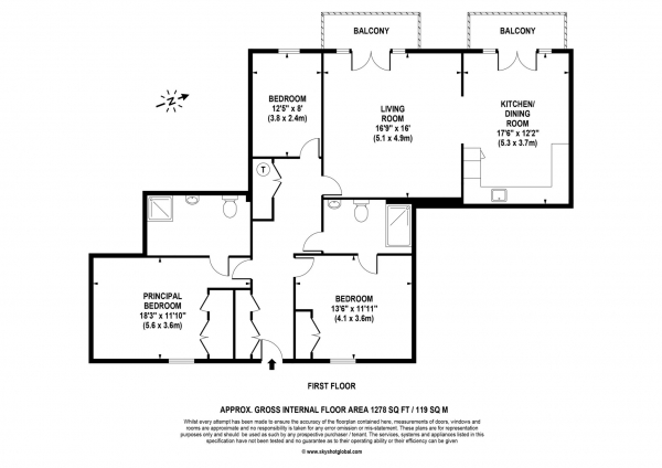 Floor Plan Image for 3 Bedroom Retirement Property for Sale in Lynwood Village, Ascot