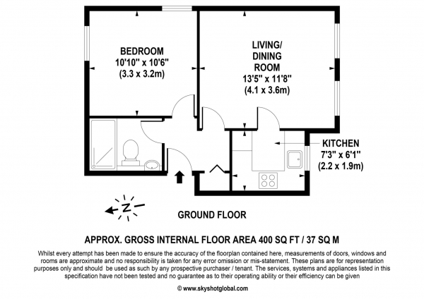 Floor Plan Image for 1 Bedroom Retirement Property for Sale in Byron Court, Camberley