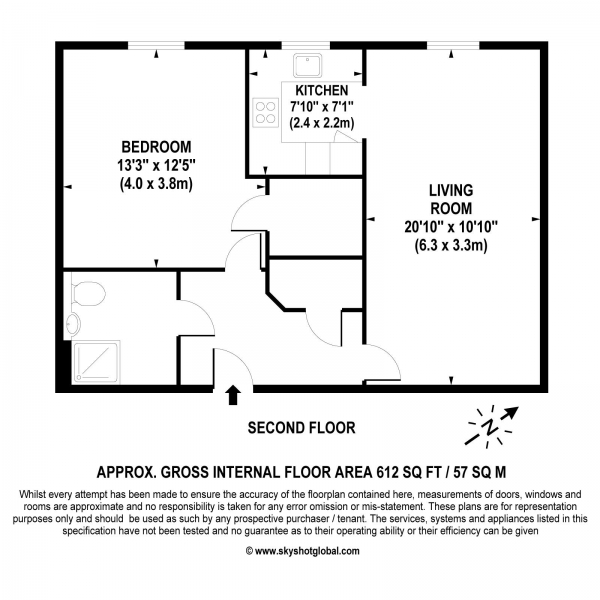 Floor Plan Image for 1 Bedroom Retirement Property for Sale in Waterloo Road, Epsom