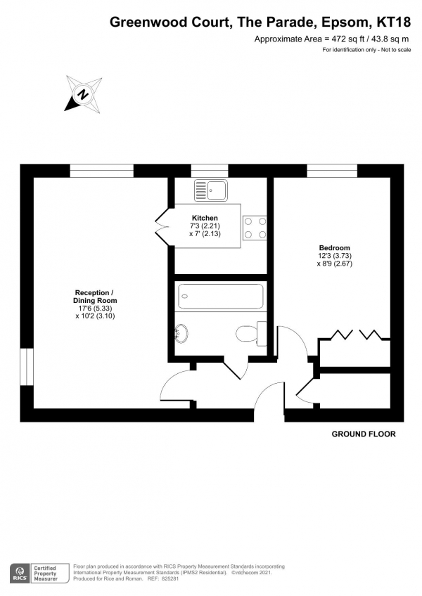 Floor Plan Image for 1 Bedroom Retirement Property for Sale in Greenwood Court, Epsom