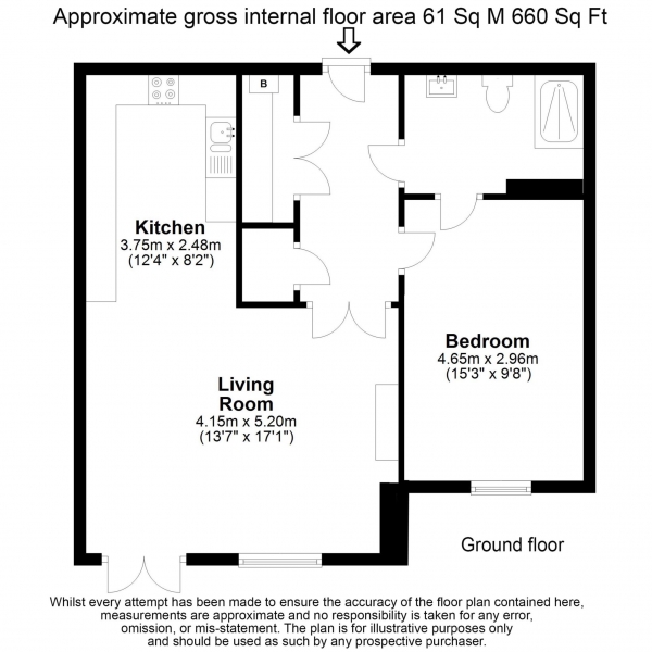 Floor Plan Image for 1 Bedroom Retirement Property for Sale in Austin Place, Weybridge