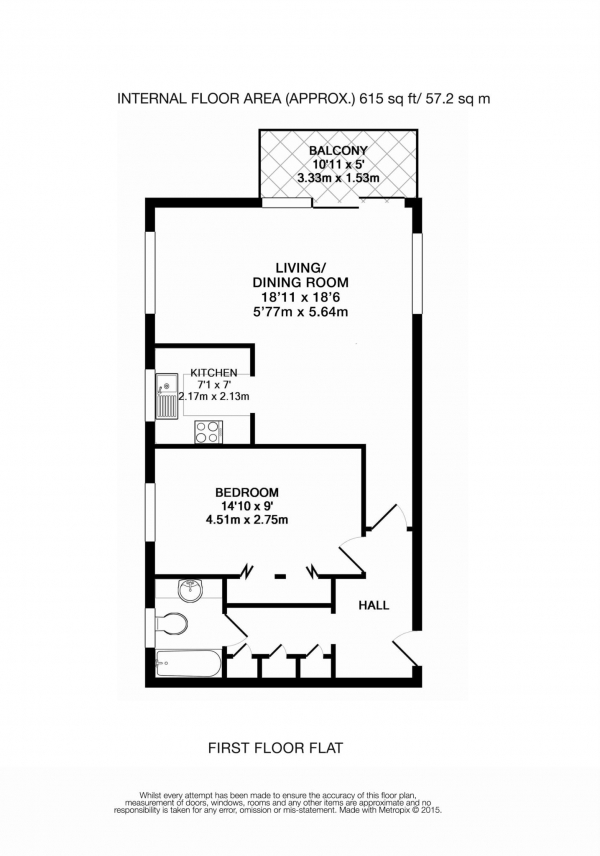 Floor Plan Image for 1 Bedroom Retirement Property for Sale in Gunters Mead, Copsem Lane, Esher