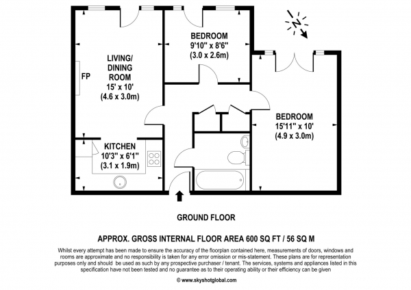 Floor Plan Image for 2 Bedroom Retirement Property for Sale in Sheen Road, Richmond