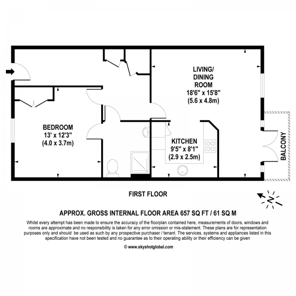 Floor Plan Image for 1 Bedroom Retirement Property for Sale in Lynwood Village, Ascot