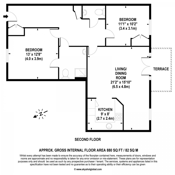 Floor Plan Image for 2 Bedroom Retirement Property for Sale in Lynwood Village, Ascot