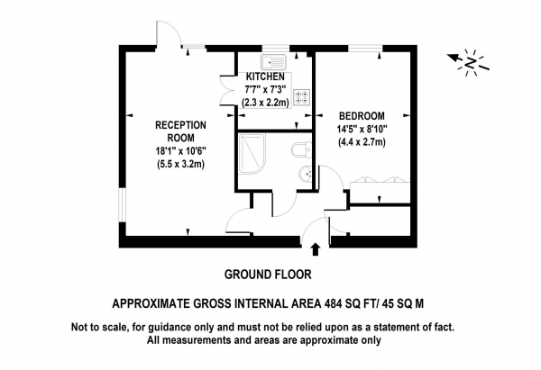 Floor Plan Image for 1 Bedroom Retirement Property for Sale in Mead Court, Addlestone