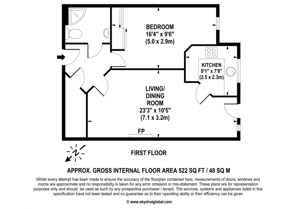 Floor Plan Image for 1 Bedroom Retirement Property for Sale in Ash Lodge Walton On Thames