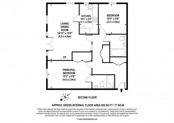 Floor Plan Image for 2 Bedroom Retirement Property for Sale in Hinchley Manor, Manor Road North