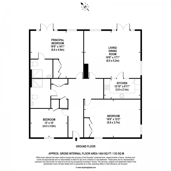 Floor Plan Image for 3 Bedroom Retirement Property for Sale in Lynwood Village, Ascot