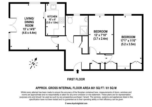 Floor Plan Image for 2 Bedroom Retirement Property for Sale in St Georges Court, Addlestone