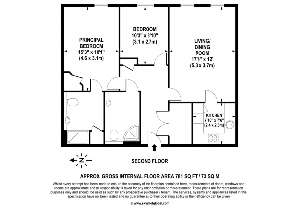 Floor Plan Image for 2 Bedroom Retirement Property for Sale in Twickenham Road, Isleworth