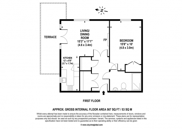 Floor Plan Image for 1 Bedroom Retirement Property for Sale in Oatlands Drive, Weybridge