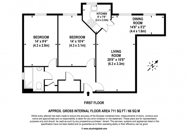 Floor Plan Image for 2 Bedroom Retirement Property for Sale in Gibson Court, Hinchley Wood