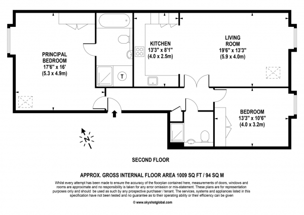 Floor Plan Image for 2 Bedroom Retirement Property to Rent in High Street, Hampton