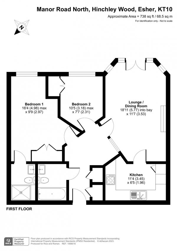 Floor Plan Image for 2 Bedroom Retirement Property for Sale in Hinchley Manor, Hinchley Wood