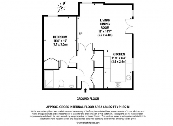 Floor Plan Image for 1 Bedroom Retirement Property for Sale in Austin Place, Weybridge