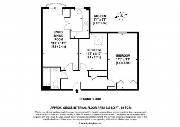 Floor Plan Image for 2 Bedroom Retirement Property for Sale in The Parade, Epsom