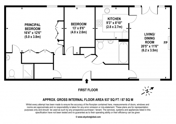 Floor Plan Image for 2 Bedroom Retirement Property for Sale in Harroway Manor, Fetcham