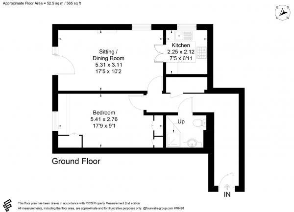 Floor Plan Image for 1 Bedroom Retirement Property for Sale in Royston Court, Hinchley Wood