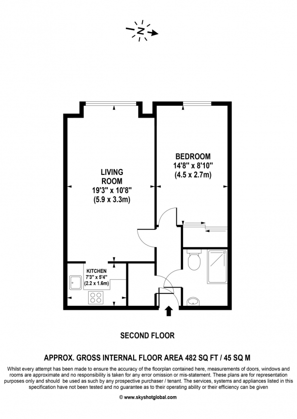 Floor Plan Image for 1 Bedroom Retirement Property for Sale in Kathleen Godfree Court, Wimbledon