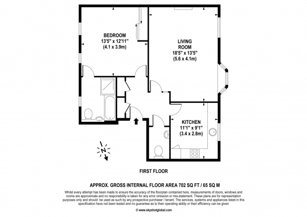 Floor Plan Image for 1 Bedroom Retirement Property for Sale in Hall Place Drive, Weybridge