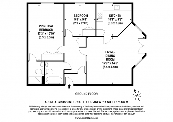 Floor Plan for 2 Bedroom Retirement Property for Sale in Hinchley Manor, Hinchley Wood, KT10, 0AT -  &pound450,000