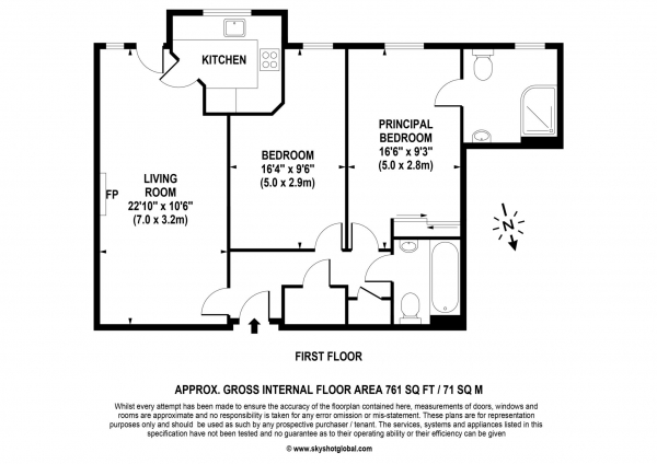 Floor Plan Image for 2 Bedroom Retirement Property for Sale in Ballard Lodge, Shepperton