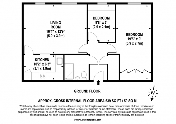 Floor Plan Image for 2 Bedroom Retirement Property for Sale in Cloister House, Wimbledon