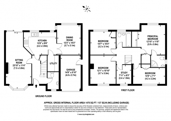 Floor Plan Image for 4 Bedroom Semi-Detached House for Sale in Humphrey Close, Leatherhead